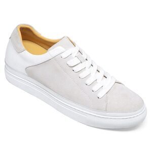 us9 CMR2.3" Elevator Shoes white &gray Suede Sneakers Add Height  increase 6CM